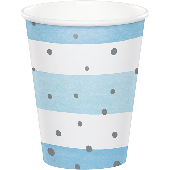 Bulk Blue and Silver Celebration Paper Cups (96 per Case)