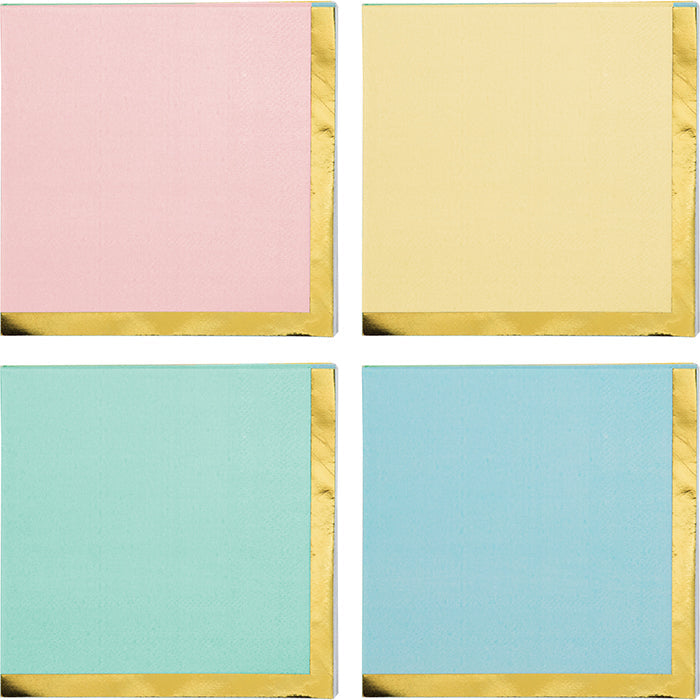 Bulk Pastel Celebrations Assorted Beverage Napkins (192 per Case)