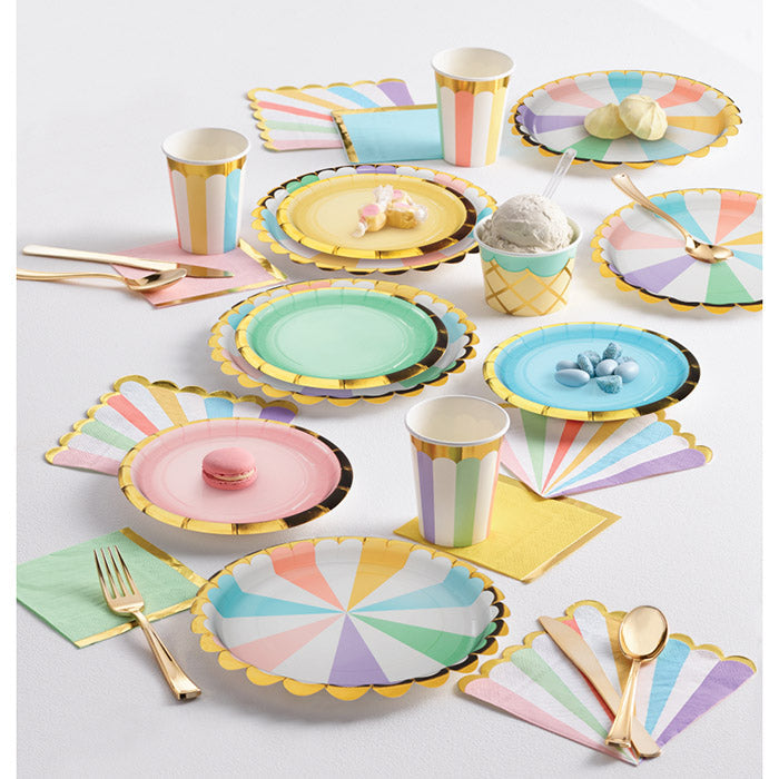 Bulk Pastel Celebrations Assorted Paper Dessert Plates (96 per Case)