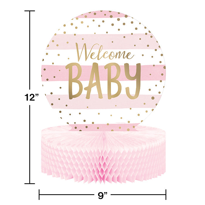 Bulk Pink and Gold Celebration Baby Shower Centerpieces (6 per Case)