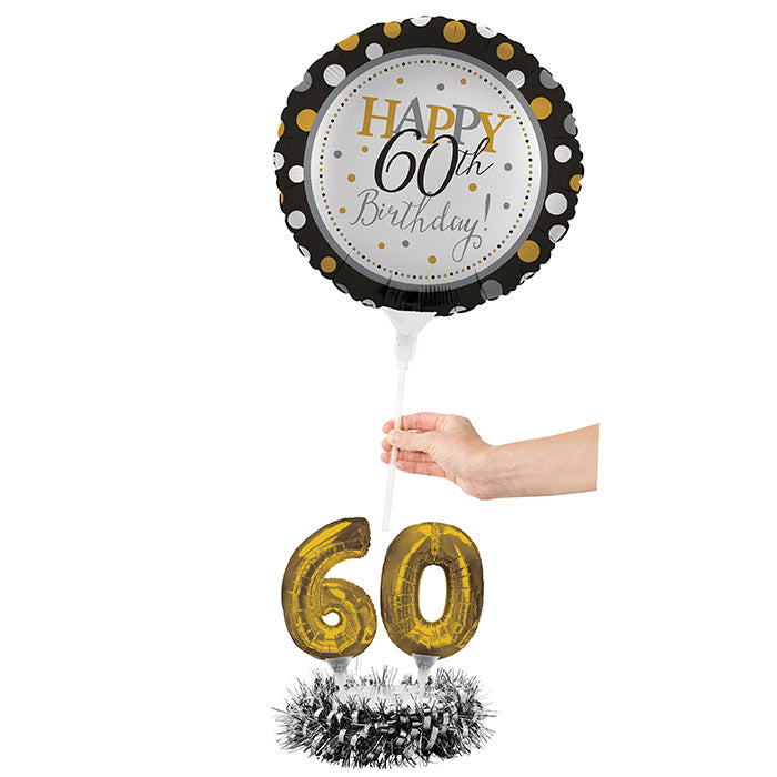 Bulk 60th Birthday Balloon Centerpiece Kits (4 per Case)