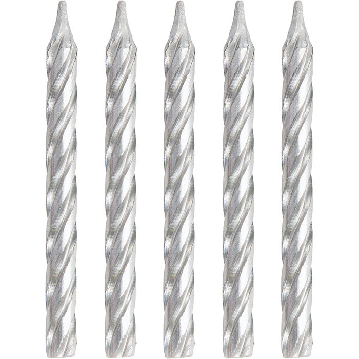 Bulk Silver Birthday Candles (288 per Case)