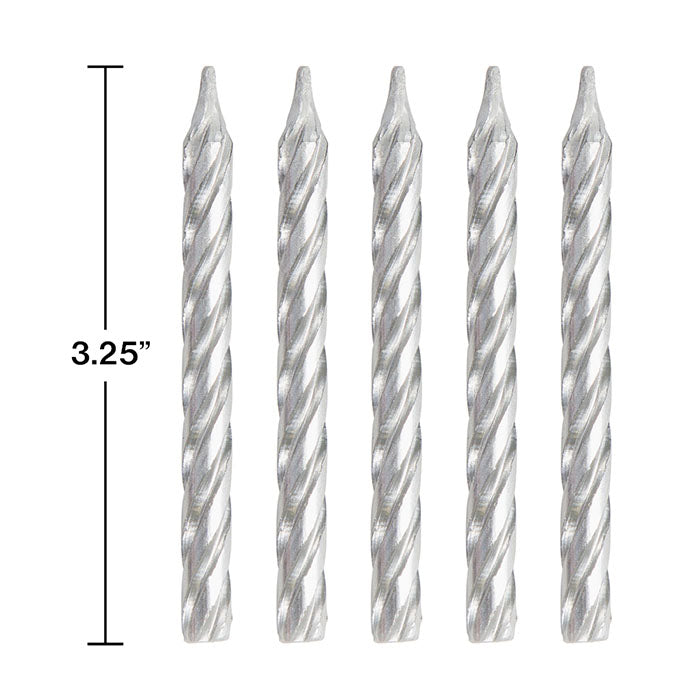 Bulk Silver Birthday Candles (288 per Case)