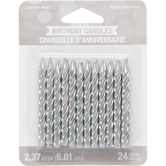 Bulk Silver Birthday Candles (288 per Case)