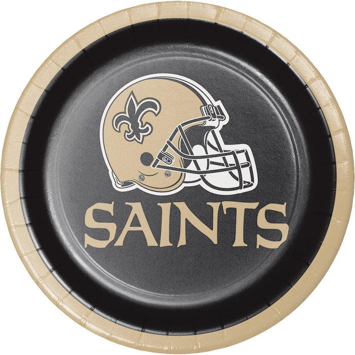 Bulk New Orleans Saints Paper Dessert Plates (96 per Case)