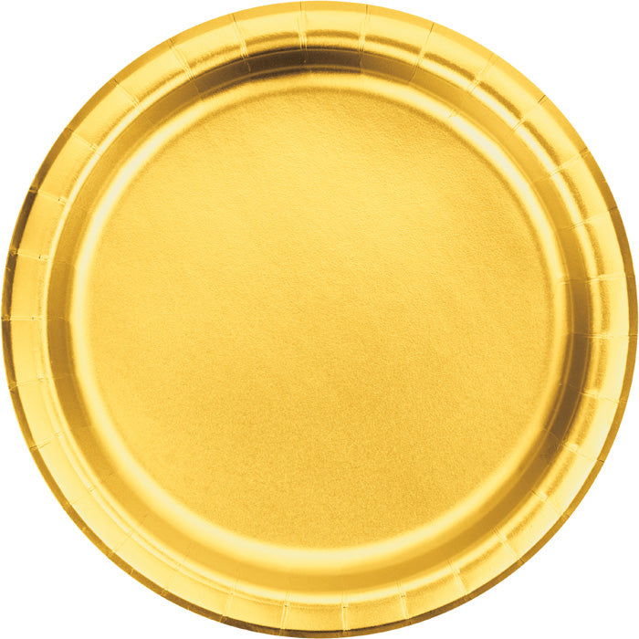 Bulk Gold Foil Paper Dessert Plates (96 per Case)