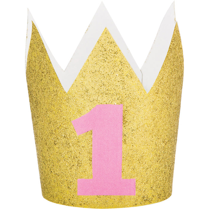 Bulk 1st Birthday Girl Crowns (6 per Case)