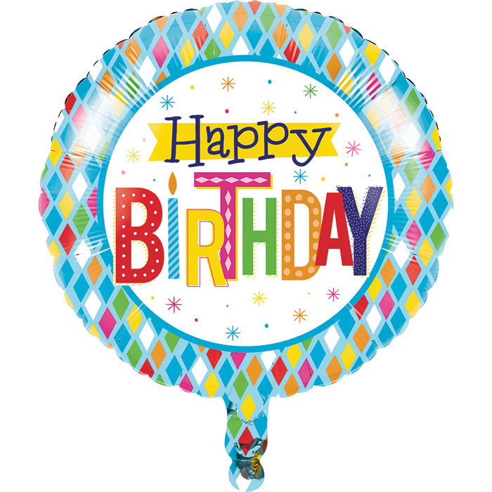 Bulk Bright Birthday Mylar Balloons (10 per Case)