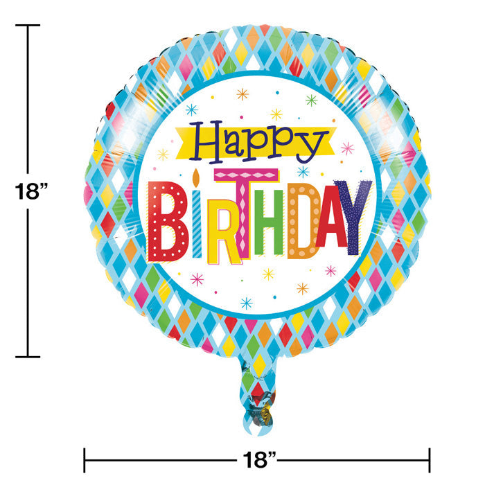 Bulk Bright Birthday Mylar Balloons (10 per Case)