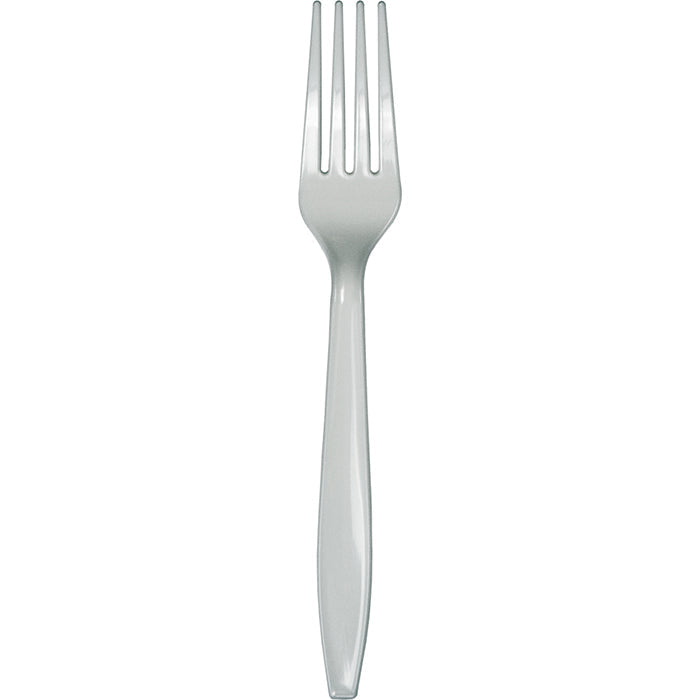 Bulk Shimmering Silver Plastic Forks (288 per Case)