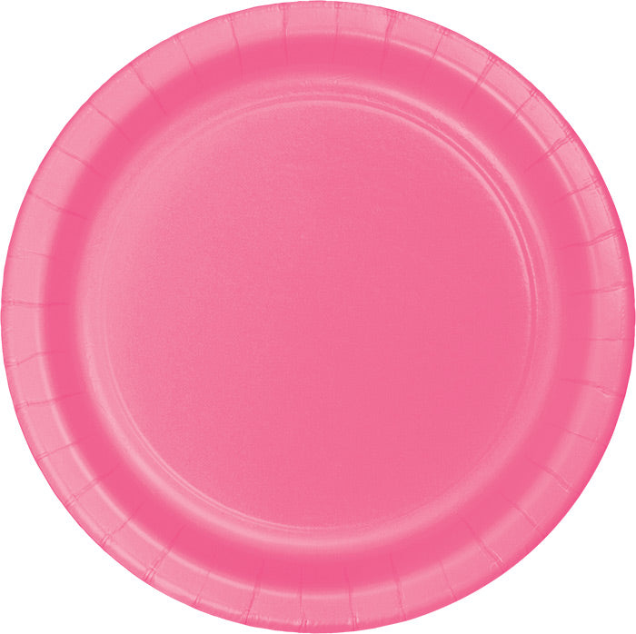Bulk Candy Pink Sturdy Style 8.75 inch Paper Dinner Plates (240 per Ca ...