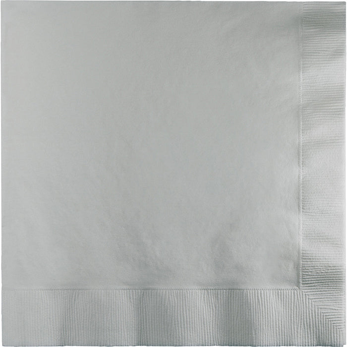 Bulk Shimmering Silver Dinner Napkins 3 Ply (250 per Case)