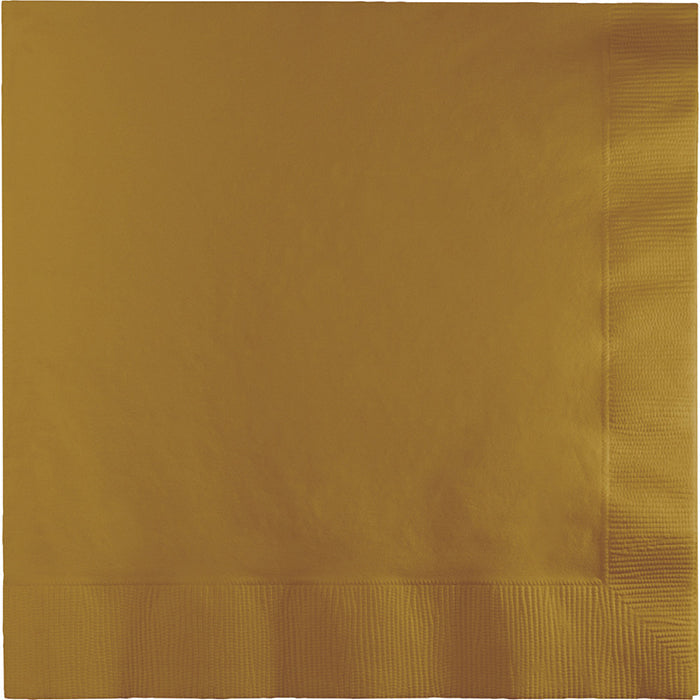 Bulk Glittering Gold Dinner Napkins 3 Ply (250 per Case)