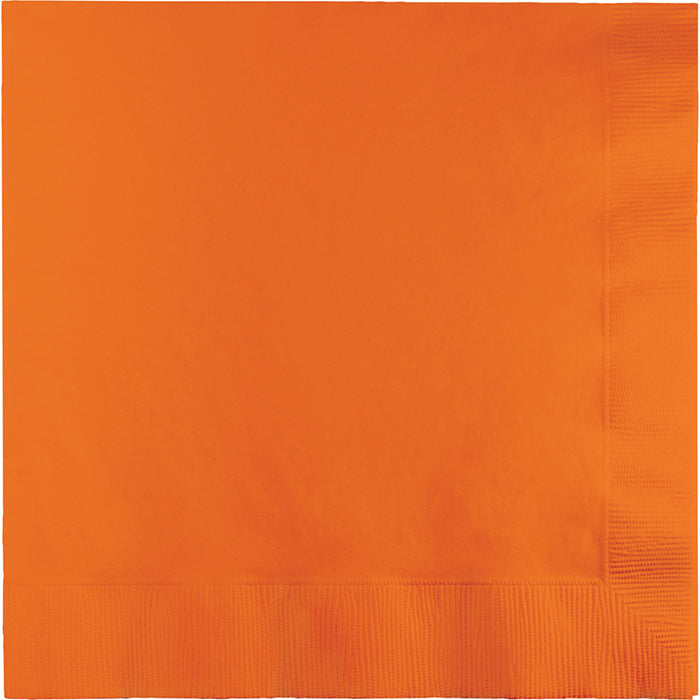 Bulk Sunkissed Orange Dinner Napkins 3 Ply (250 per Case)