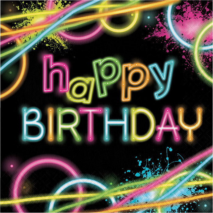 Bulk Glow Party Birthday Luncheon Napkins (192 per Case)