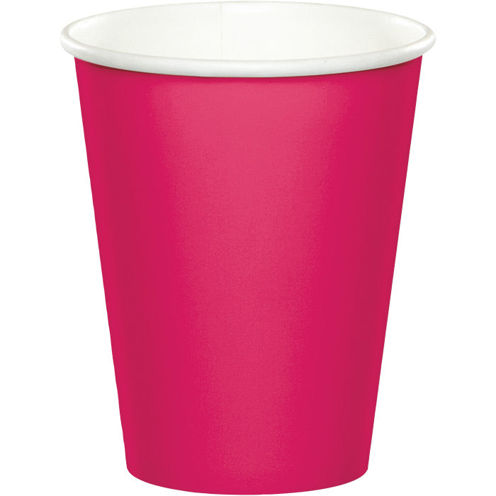 Bulk Hot Magenta 9 oz Hot & Cold Paper Cups (240 per Case)