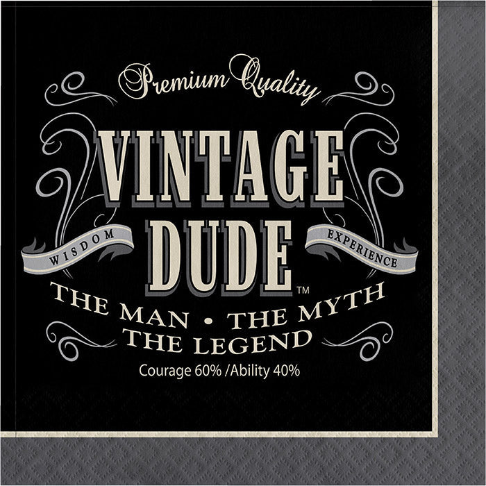 Bulk Vintage Dude Luncheon Napkins (192 per Case)