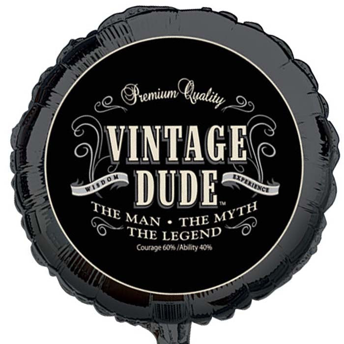 Bulk Vintage Dude Mylar Balloon (10 per Case)