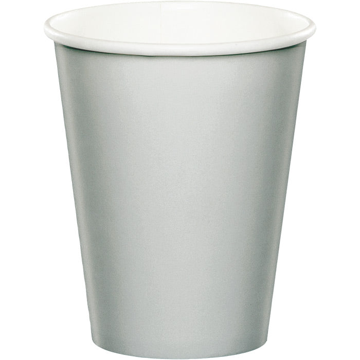 Bulk Shimmering Silver 9 oz Hot & Cold Paper Cups (240 per Case)