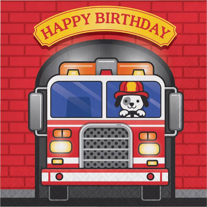 Bulk Fire Truck Birthday Luncheon Napkins (192 per Case)