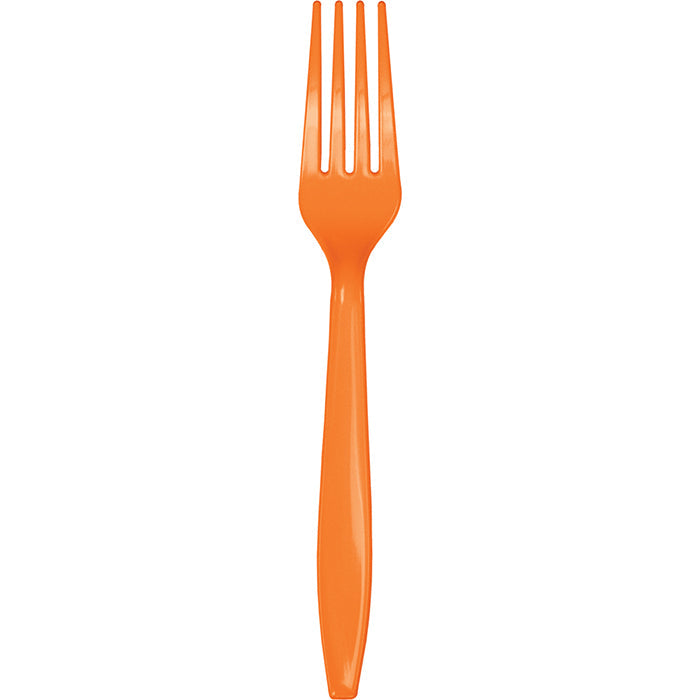 Bulk Sunkissed Orange Plastic Forks (288 per Case)