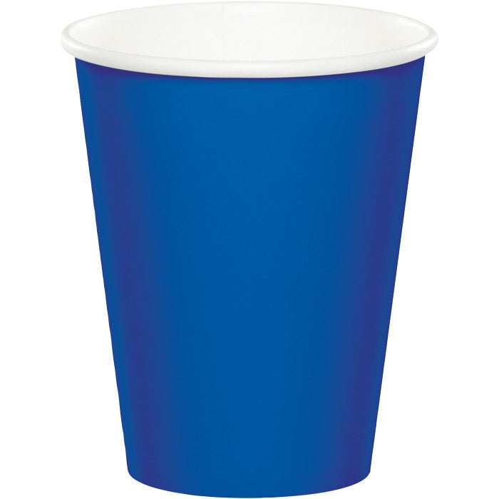 Bulk Cobalt Blue Disposable Cups 9 oz Paper (240 per Case)