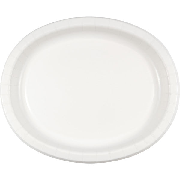 Bulk White Sturdy Style Paper Oval Platters (96 per Case)