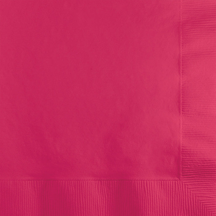 Bulk Hot Magenta Beverage Napkins 3 ply (500 per Case)