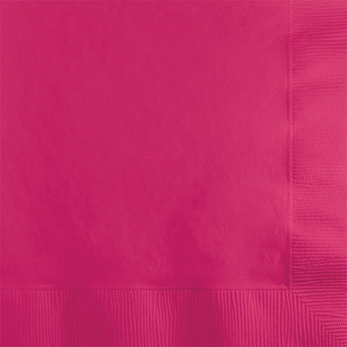 Bulk Hot Magenta 2 ply Beverage Napkins (600 per Case)