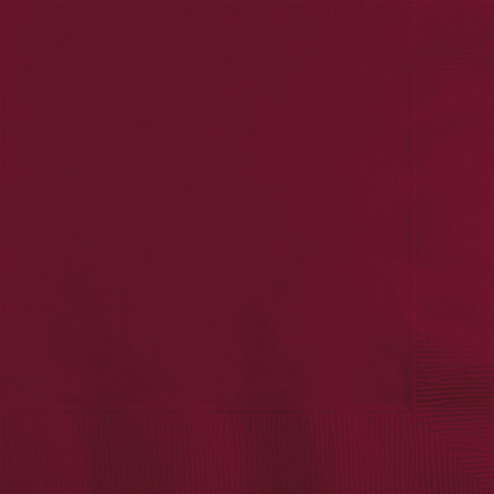 Bulk Burgundy Beverage Napkins 3 ply (500 per Case)