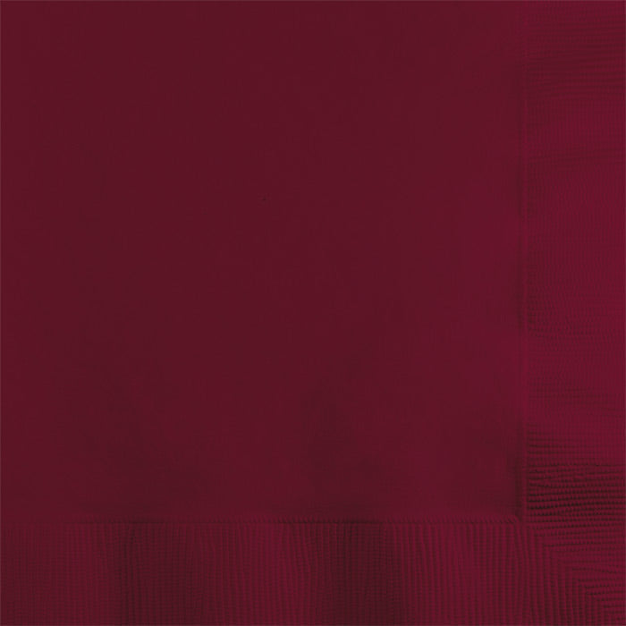 Bulk Burgundy 2 ply Beverage Napkins (600 per Case)