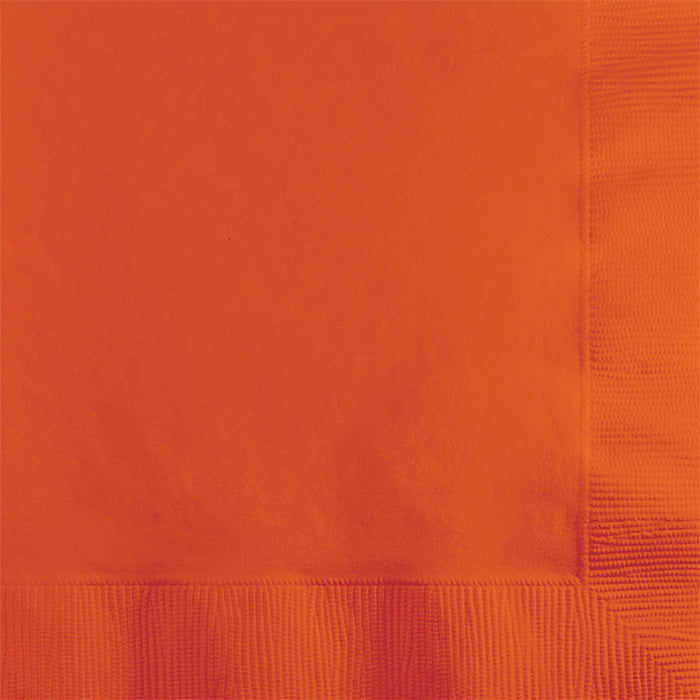 Bulk Sunkissed Orange 2 ply Beverage Napkins (600 per Case)