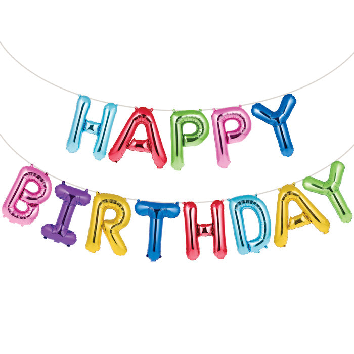 Bulk Rainbow Foil Birthday Balloons Banners (156 per Case)