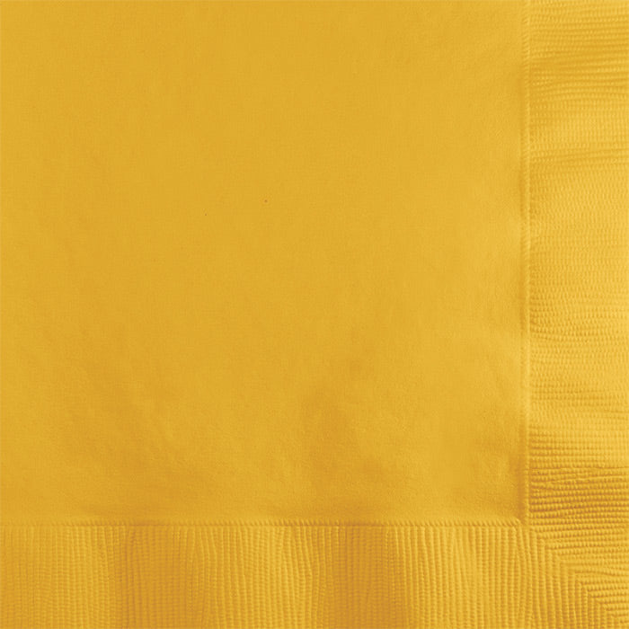 Bulk School Bus Yellow 2 ply Beverage Napkins (600 per Case)