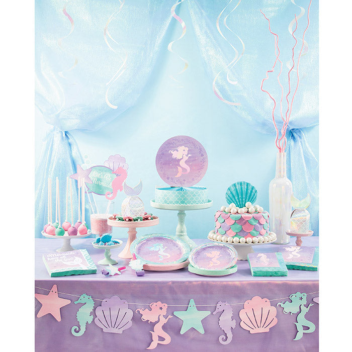 Bulk Iridescent Mermaid Party Mylar Balloons (10 per Case)