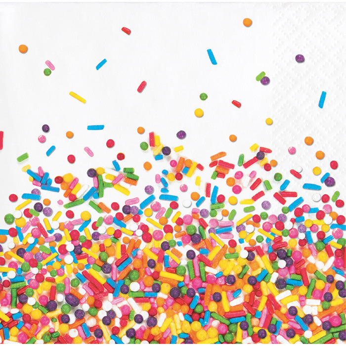 Bulk Confetti Sprinkles Beverage Napkins (192 per Case)