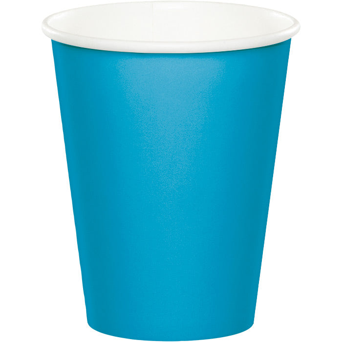 Bulk Turquoise 9 oz Hot & Cold Paper Cups (240 per Case)