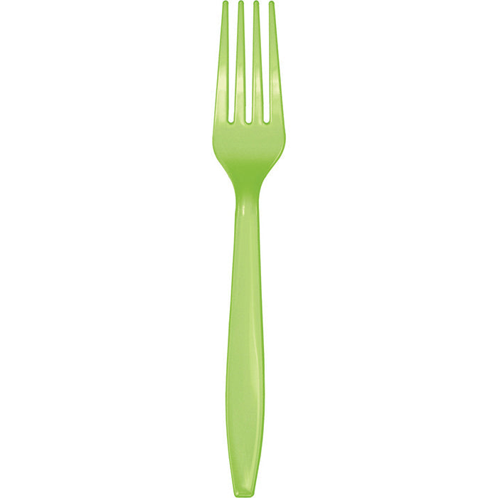 Bulk Fresh Lime Green Plastic Forks (288 per Case)