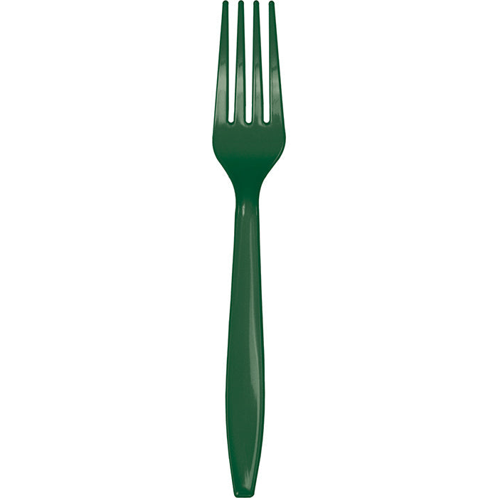 Bulk Hunter Green Plastic Forks (288 per Case)