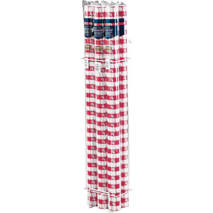 Bulk Red Gingham Plastic Banquet Rolls (6 per Case)