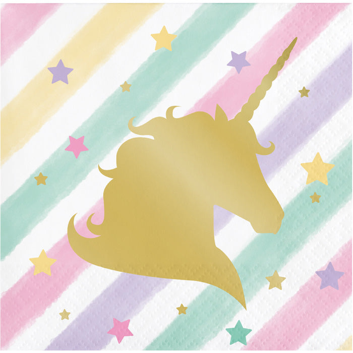 Bulk Sparkle Unicorn Beverage Napkins (192 per Case)