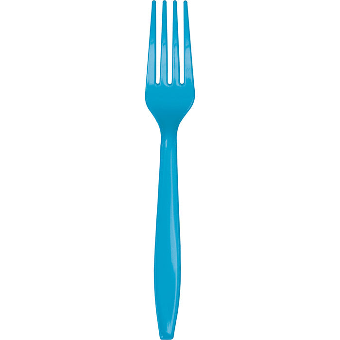 Bulk Turquoise Plastic Forks (288 per Case)