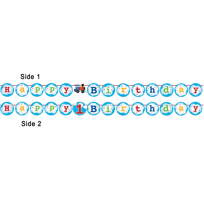 Bulk All Aboard Train Ribbon Banners (6 per Case)