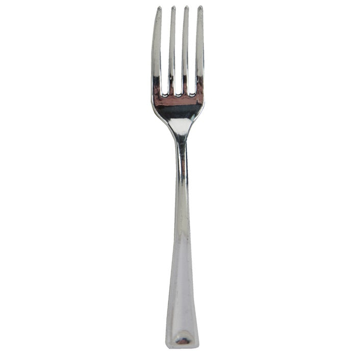 Bulk Silver Metallic Sensations Mini Forks (288 per Case)