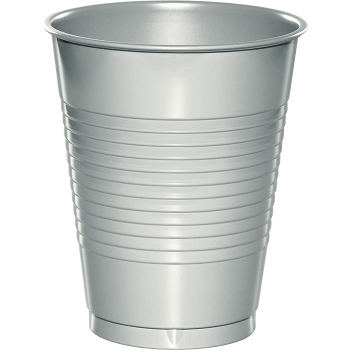 Bulk Shimmering Silver 16 oz Plastic Cups (240 per Case)