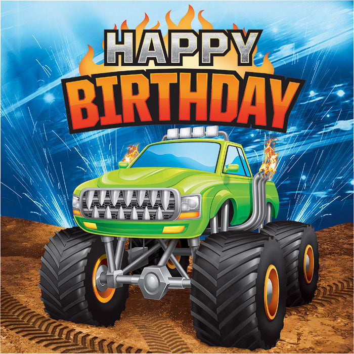 Bulk Monster Truck Happy Birthday Luncheon Napkins (192 per Case)