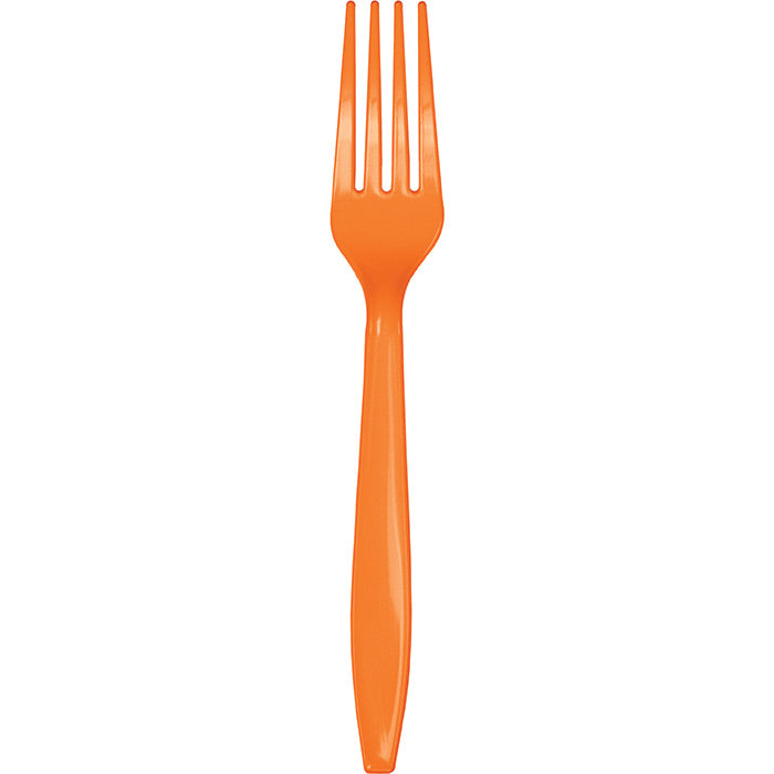 Bulk Sunkissed Orange Bulk Plastic Forks (600 per Case)