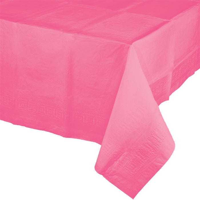 Bulk Candy Pink Paper Table Covers 54 inch x 108 inch (6 per Case)