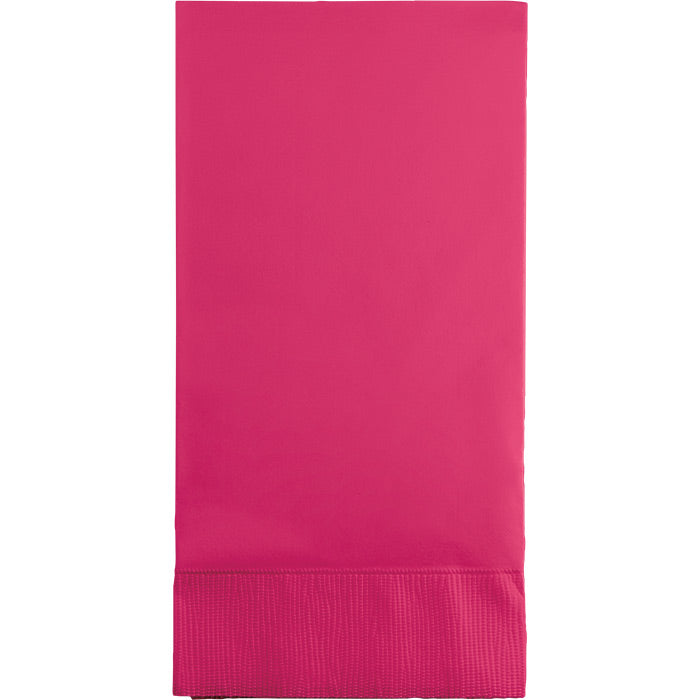 Bulk Hot Magenta 3 Ply Guest Towels (192 per Case)