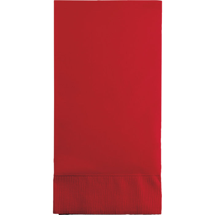 Bulk Classic Red 3 Ply Guest Towels (192 per Case)